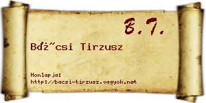 Bácsi Tirzusz névjegykártya
